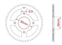 Steel rear sprocket 45 teeth