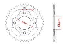 Steel rear sprocket 44 teeth