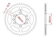 Steel rear sprocket 45 teeth