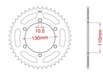 Steel rear sprocket 42 teeth