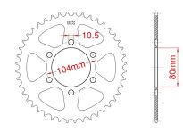 Steel rear sprocket 43 teeth