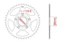 Steel rear sprocket 38 teeth