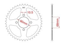 Steel rear sprocket 42 teeth