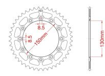 Steel rear sprocket 52 teeth