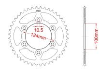 Steel rear sprocket 42 teeth