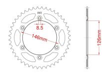 Aluminium rear sprocket 44 teeth