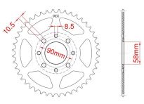 Steel rear sprocket 35 teeth