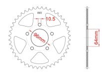 Steel rear sprocket 50 teeth