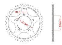 Steel rear sprocket 39 teeth