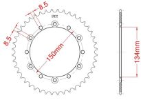 Steel rear sprocket 45 teeth