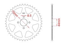 Steel rear sprocket 22 teeth