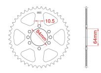 Steel rear sprocket 39 teeth