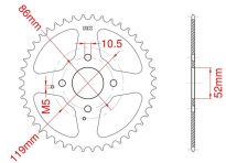 Steel rear sprocket 30 teeth