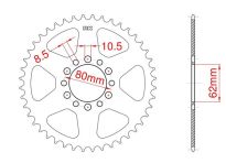 Aluminium rear sprocket 46 teeth