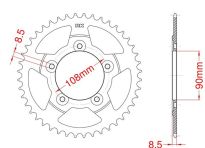 Steel rear sprocket 38 teeth