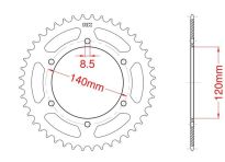 Steel rear sprocket 46 teeth