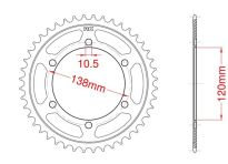 Steel rear sprocket 38 teeth