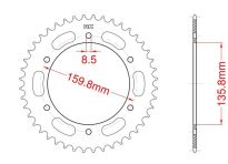 Aluminium rear sprocket 42 teeth