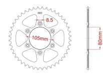 Steel rear sprocket 45 teeth