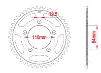 Steel rear sprocket 36 teeth