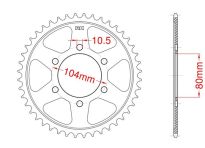 Steel rear sprocket 46 teeth