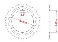 Steel rear sprocket 44 teeth