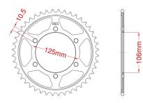 Steel rear sprocket 37 teeth