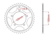 Steel rear sprocket 42 teeth