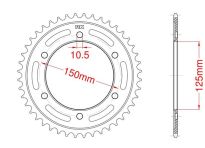 Steel rear sprocket 42 teeth