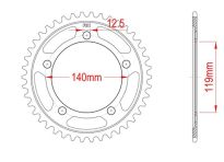 Steel rear sprocket 45 teeth