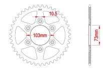 Steel rear sprocket 42 teeth