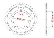 Steel rear sprocket 45 teeth