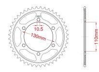 Steel rear sprocket 45 teeth