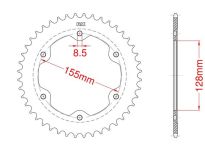 Steel rear sprocket 38 teeth