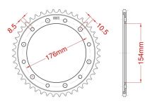 Steel rear sprocket 43 teeth