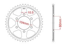 Steel rear sprocket 38 teeth