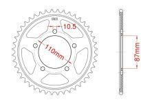 Steel rear sprocket 42 teeth