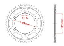 Steel rear sprocket 39 teeth