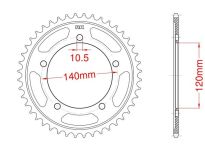 Steel rear sprocket 40 teeth