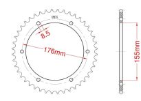 Steel rear sprocket 43 teeth