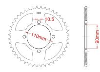 Steel rear sprocket 38 teeth