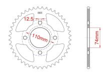 Steel rear sprocket 36 teeth