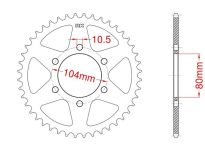 Steel rear sprocket 38 teeth