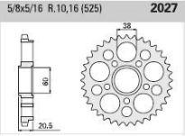 Steel rear sprocket 43 teeth