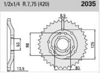 Steel rear sprocket 53 teeth