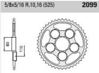 Steel rear sprocket 42 teeth