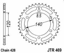 Steel rear sprocket 53 teeth