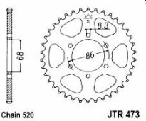 Steel rear sprocket 37 teeth