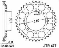 Steel rear sprocket 43 teeth