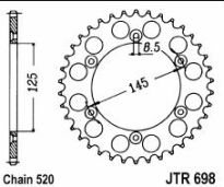 Steel rear sprocket 39 teeth